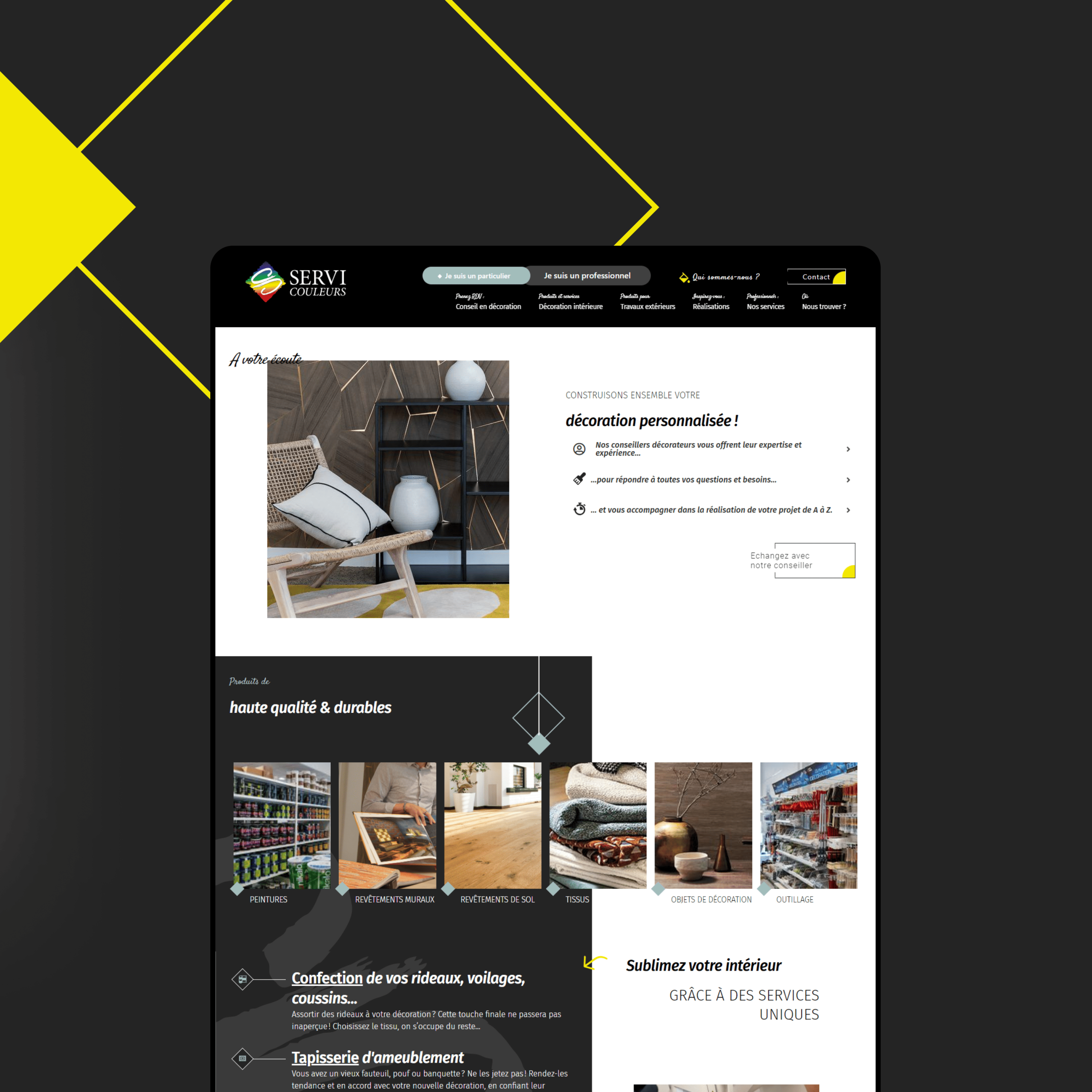 Site web Servi couleurs
