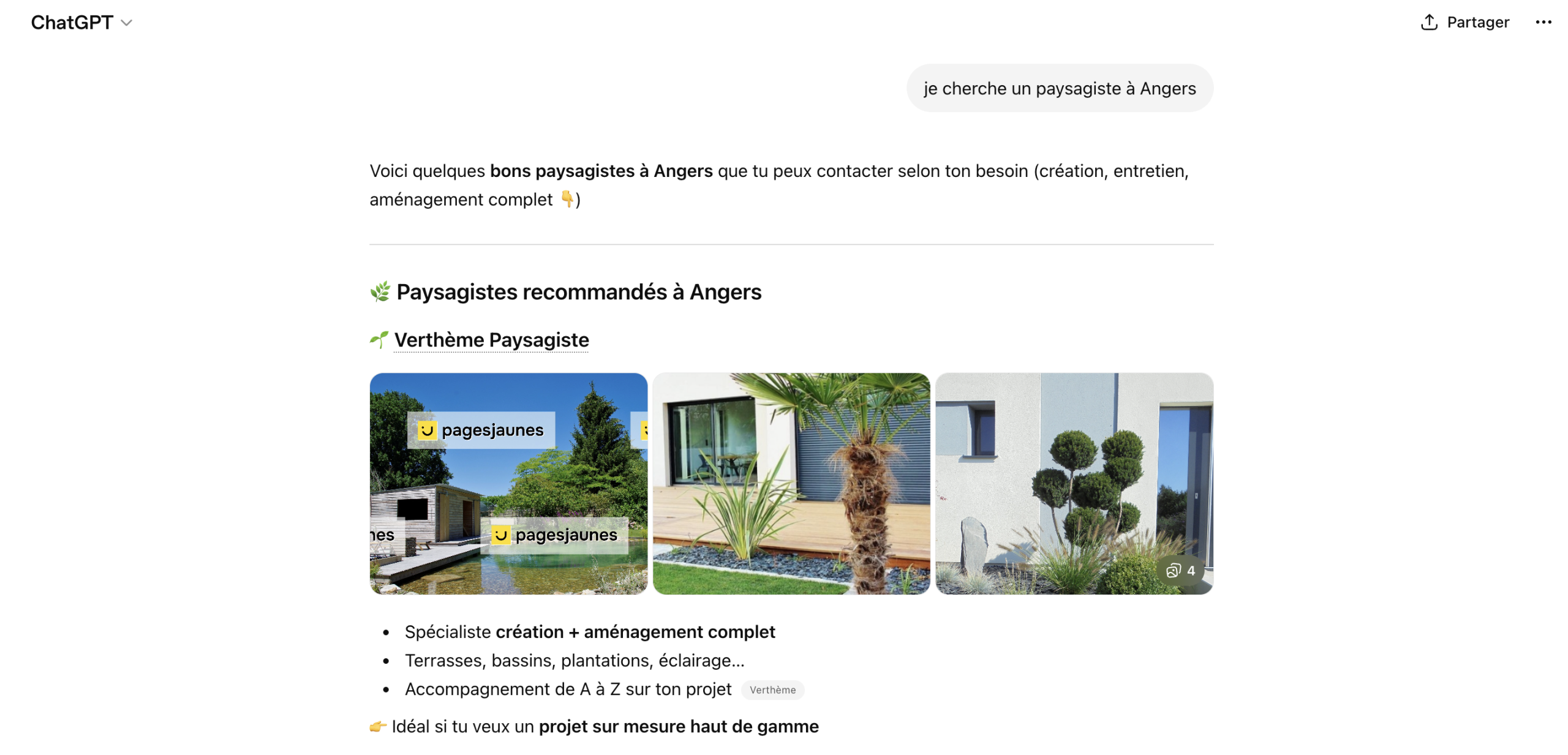 Citation dans ChatGPT — un client Kelcible cité comme source de référence sur une requête métier